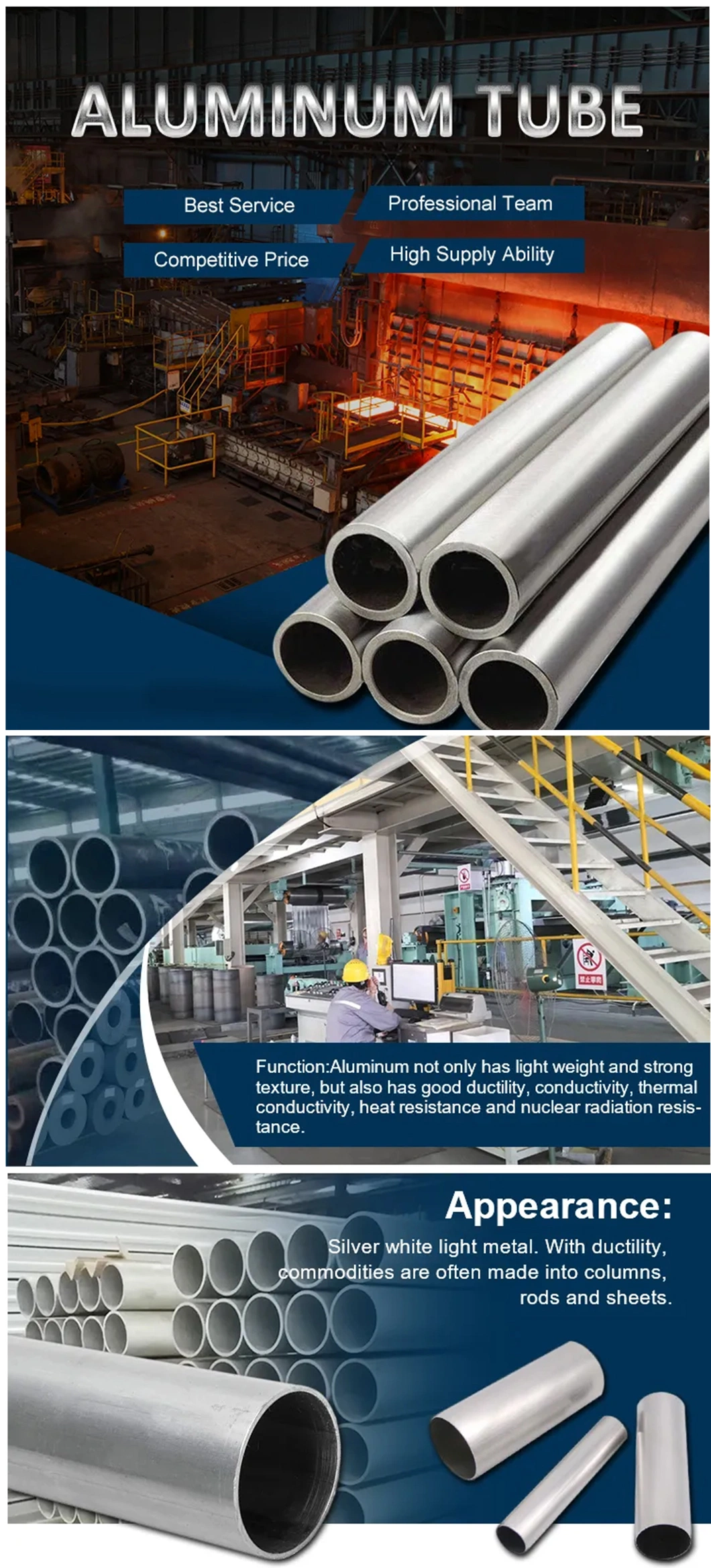 Factory Wholesale/201/304/304L/316/316L/310S/309S/409/904/430/6061/Stainless /Carbon /Galvanized /Aluminum /Brass /Copper Pipe